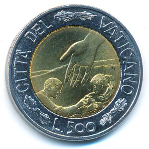 Vatican City, 500 lire, 1999