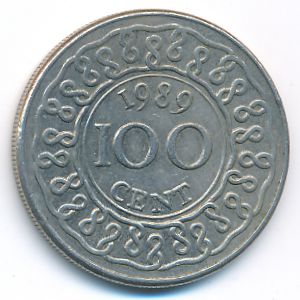 Suriname, 100 cents, 1989