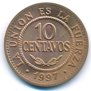 Bolivia, 10 centavos, 1997