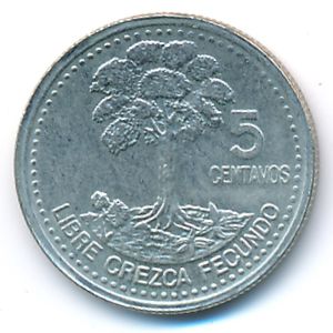 Guatemala, 5 centavos, 2000