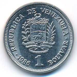 Venezuela, 1 bolivar, 1986