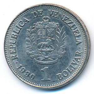 Venezuela, 1 bolivar, 1990