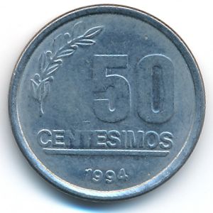 Уругвай, 50 сентесимо (1994 г.)