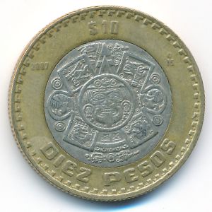 Мексика, 10 песо (2007 г.)