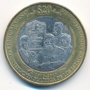 Мексика, 20 песо (2017 г.)