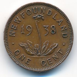 Ньюфаундленд, 1 цент (1938 г.)