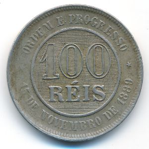 Brazil, 100 reis, 1889