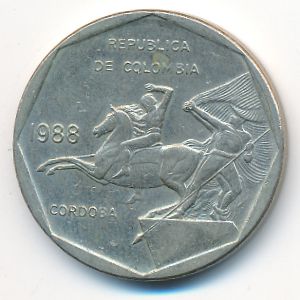 Колумбия, 10 песо (1988 г.)