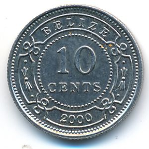 Белиз, 10 центов (2000 г.)
