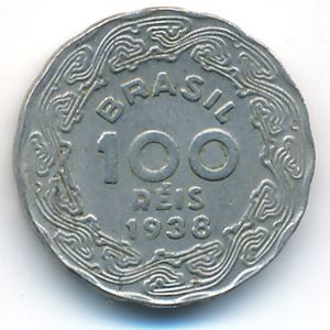 Brazil, 100 reis, 1938