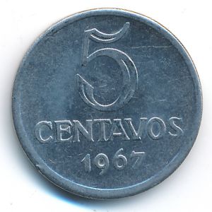 Бразилия, 5 сентаво (1967 г.)