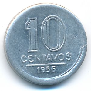 Brazil, 10 centavos, 1956