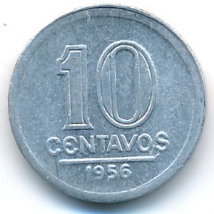Brazil, 10 centavos, 1956