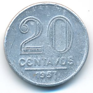 Бразилия, 20 сентаво (1957 г.)