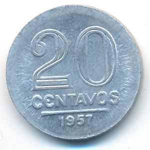 Бразилия, 20 сентаво (1957 г.)