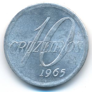 Бразилия, 10 крузейро (1965 г.)