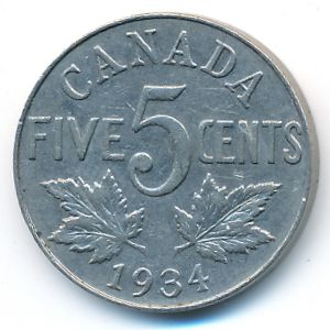 Канада, 5 центов (1934 г.)