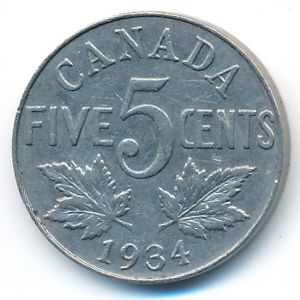 Canada, 5 cents, 1934
