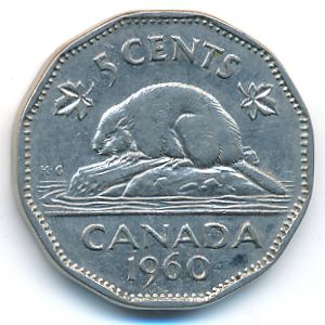 Canada, 5 cents, 1960