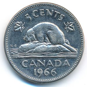 Canada, 5 cents, 1966