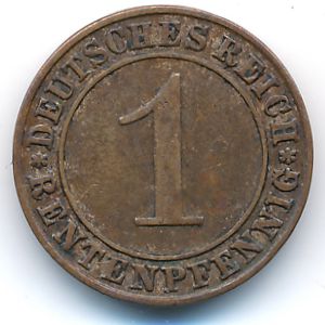Веймарская республика, 1 рентенпфенниг (1923 г.)