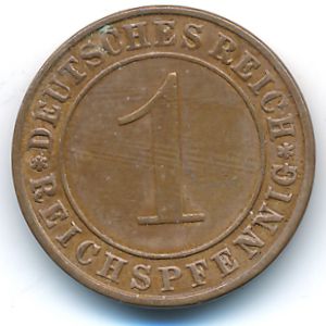 Веймарская республика, 1 рейхспфенниг (1929 г.)