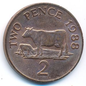 Гернси, 2 пенса (1988 г.)