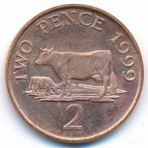 Guernsey, 2 pence, 1999