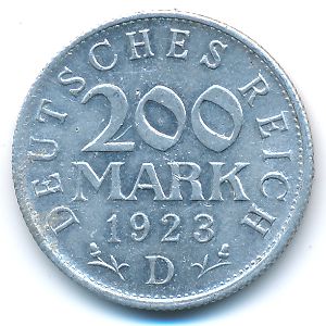 Веймарская республика, 200 марок (1923 г.)