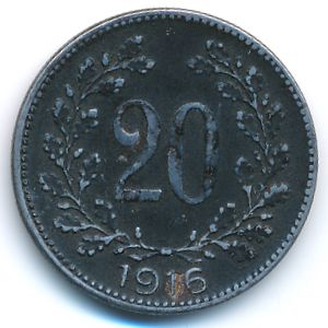 Австрия, 20 геллеров (1916 г.)