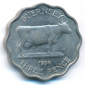 Гернси, 3 пенса (1956 г.)