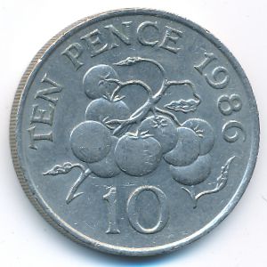 Гернси, 10 пенсов (1986 г.)