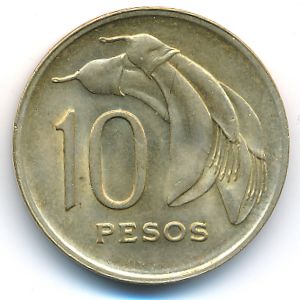 Uruguay, 10 pesos, 1968