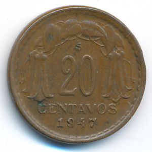 Чили, 20 сентаво (1947 г.)