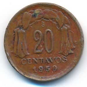 Чили, 20 сентаво (1950 г.)