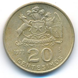 Чили, 20 сентесимо (1971 г.)
