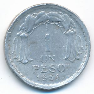 Чили, 1 песо (1954 г.)