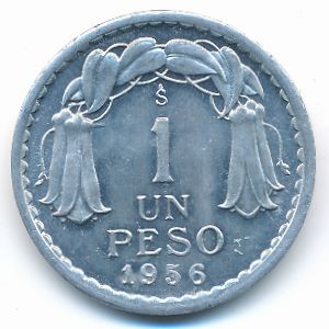 Chile, 1 peso, 1956