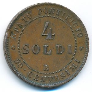 Папская область, 4 сольдо (1868 г.)
