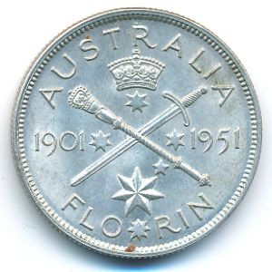 Австралия, 1 флорин (1951 г.)