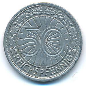 Веймарская республика, 50 рейхспфеннигов (1927 г.)