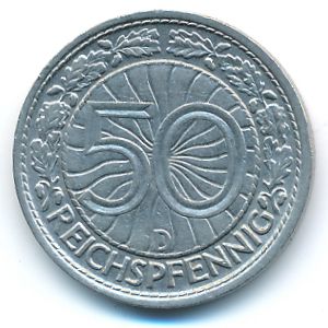 Веймарская республика, 50 рейхспфеннигов (1928 г.)