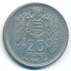 Монако, 20 франков (1947 г.)