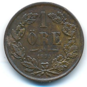 Швеция, 1 эре (1870 г.)
