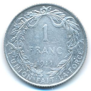 Бельгия, 1 франк (1911 г.)