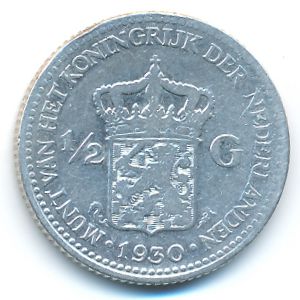 Нидерланды, 1/2 гульдена (1930 г.)