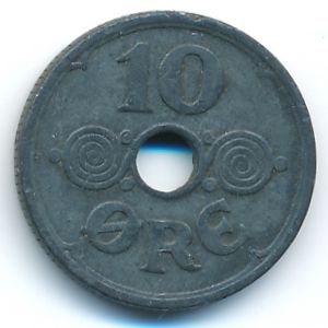 Denmark, 10 ore, 1941