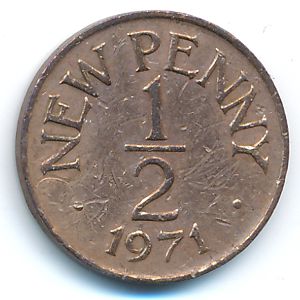 Гернси, 1/2 нового пенни (1971 г.)