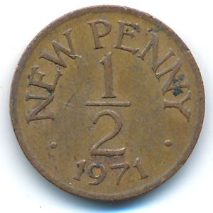 Гернси, 1/2 нового пенни (1971 г.)