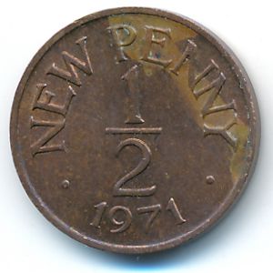Гернси, 1/2 нового пенни (1971 г.)
